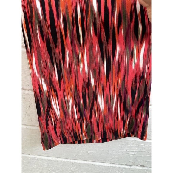 Calvin Klein Lounge Pants L Red Orange Green Watercolor Casual Comfy Pull On - Picture 3 of 5